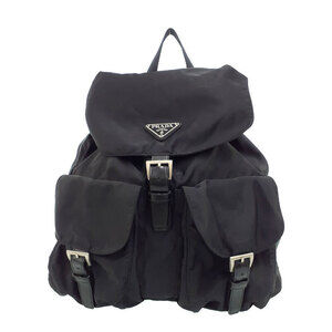 PRADA Two Pocket Tessuto Backpack Rucksack Daybag Black